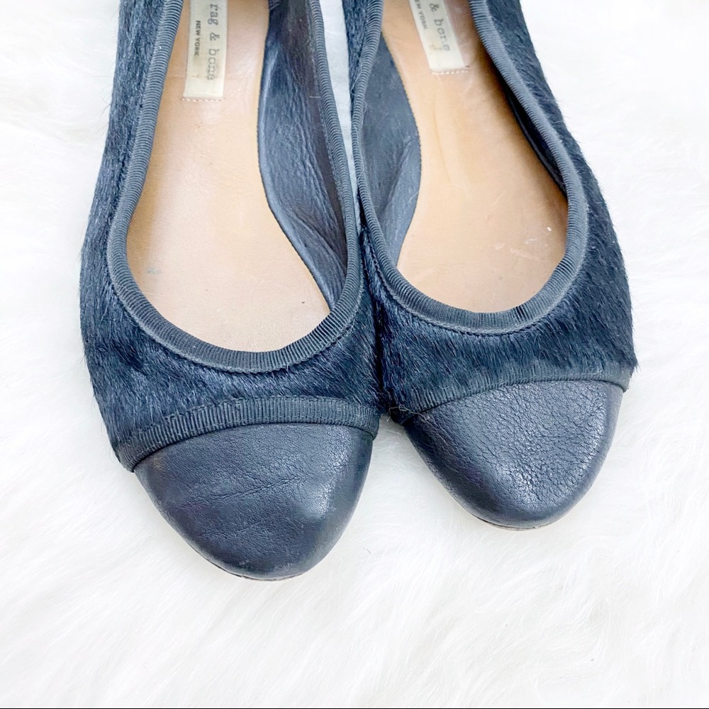 Rag & Bone Black Calf Hair Ballet Flats - Picture 3 of 9